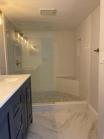 a bathroom with a shower