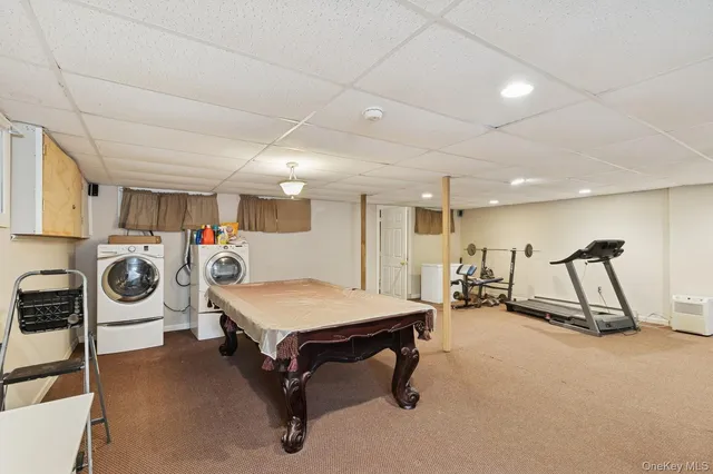 a room with furniture and a table