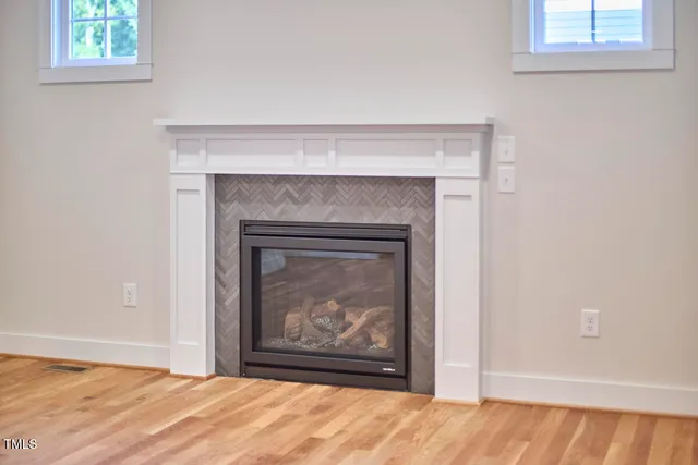 a view of a fireplace