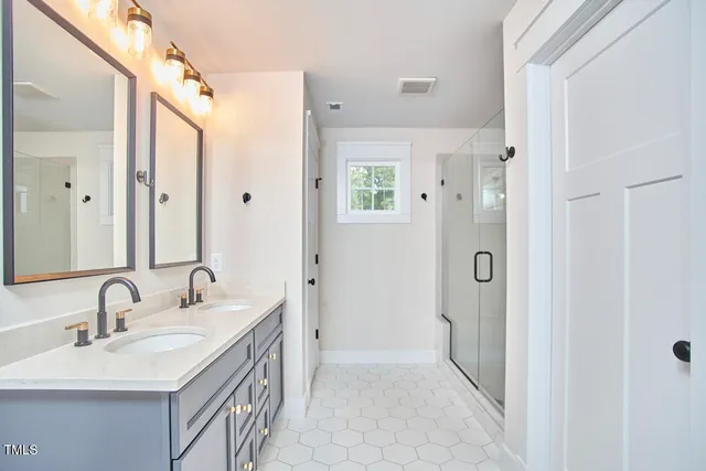 a bathroom with a shower