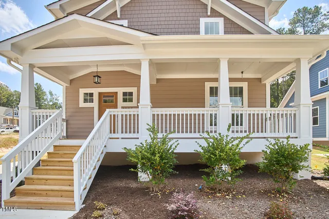 front view of a house with a porch