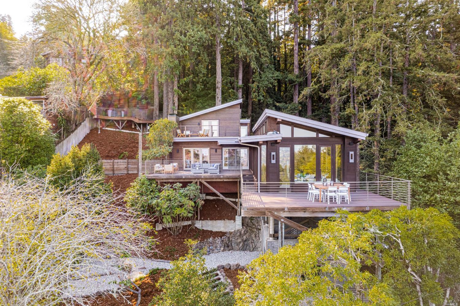 655 Edgewood Avenue Mill Valley, CA 94941 - Photo 3 of 85 aerial view of a house with swimming pool