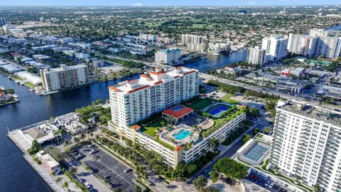 a view of a city with tall buildings