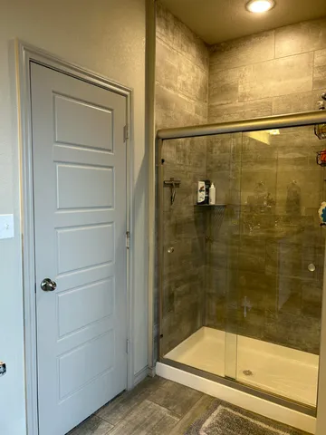 a bathroom with a shower
