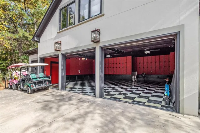 a view of a park with slide