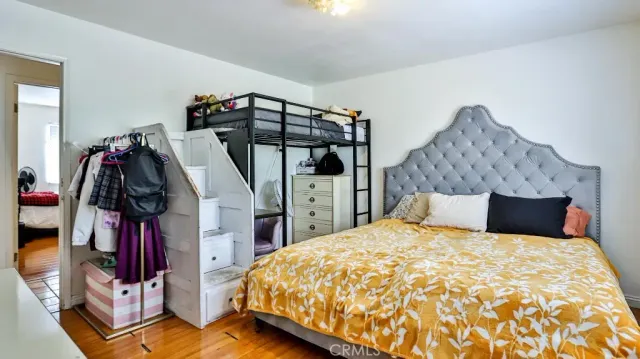 a view of a pathway with a patio