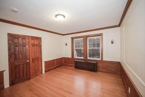 wooden floor and windows in a room