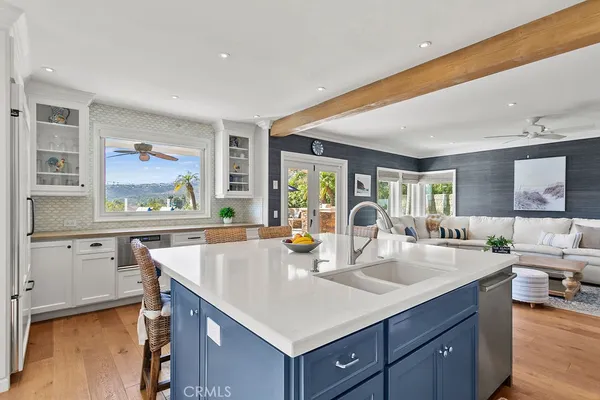 a kitchen with counter top space