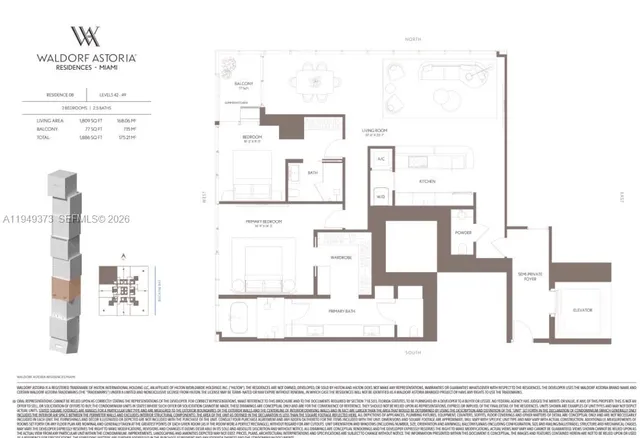 $3,388,700 | 300 Biscayne Boulevard, Unit 4608, Miami, FL 33131