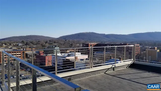 a view of a terrace with a bench