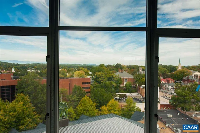 a view of a glass door