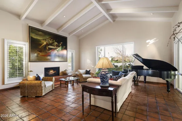 a living room with furniture