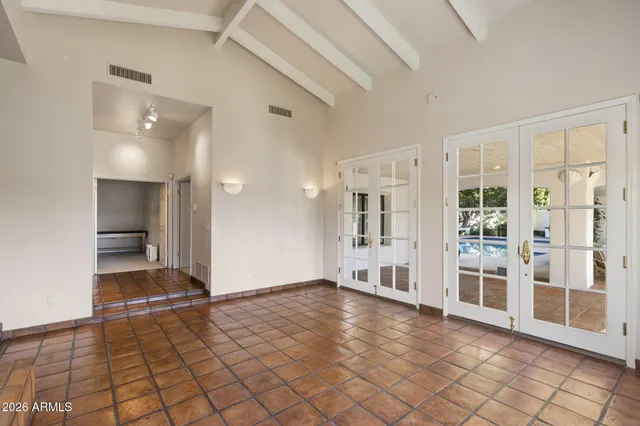 a view of swimming pool with an outdoor space and seating area