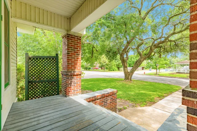 a view of a backyard with a garden