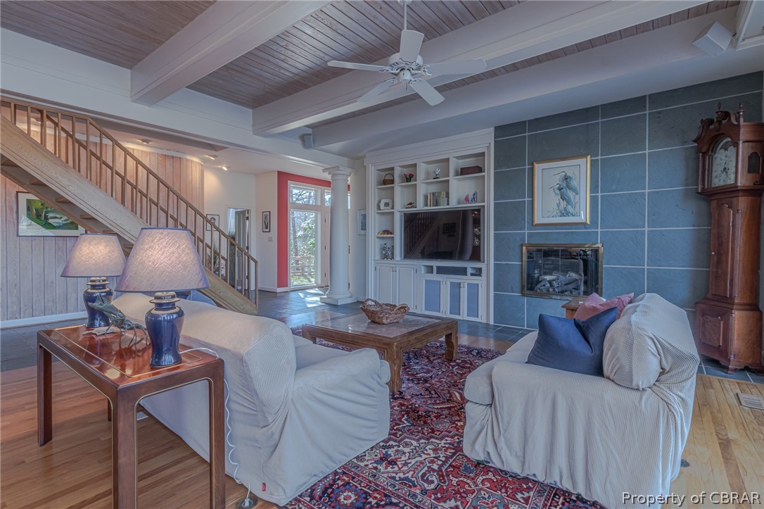 1028 Blueberry Point Road White Stone, VA 22578 - Photo 25 of 49 Gas fireplace & Built Ins Keep this Living Area Nice & Cozy!