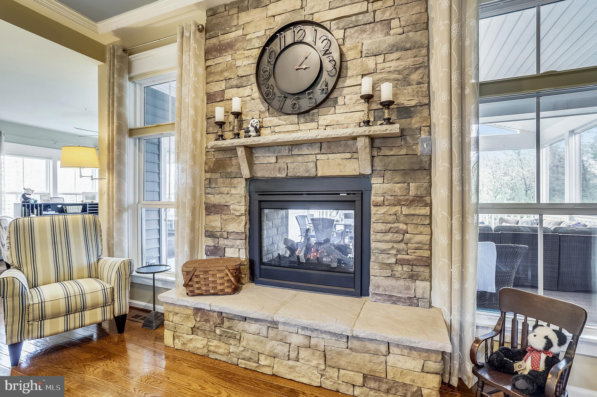 1389 Patuxent Ridge Road Odenton, MD 21113 - Photo 9 of 39 2 Sided Stone Fireplace