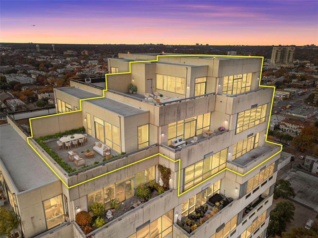 3111 Welborn Street, Unit 1701 Dallas, TX 75219 - Photo 32 of 33 aerial view of a house with a ocean view