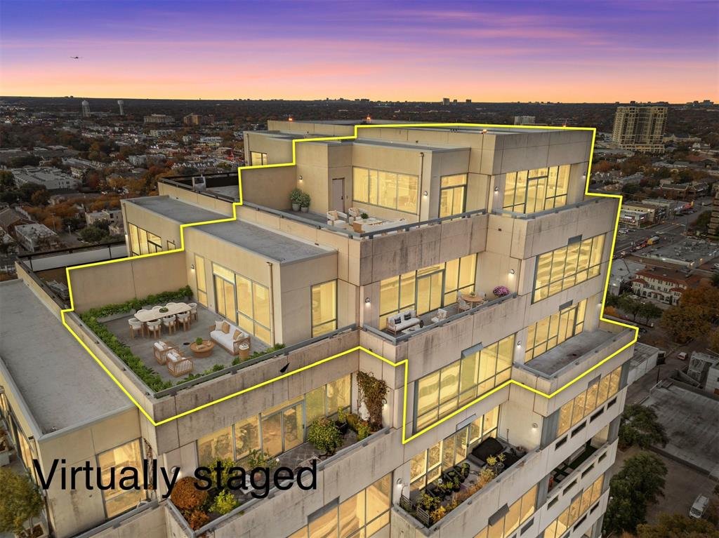 3111 Welborn Street, Unit 1701 Dallas, TX 75219 - Photo 33 of 33 aerial view of a house with a ocean view