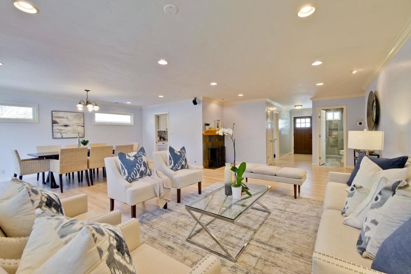 735 Widget Drive San Jose, CA 95117 - Photo 7 of 48 a living room with furniture and a large mirror