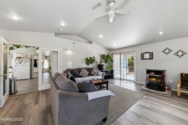 a living room with furniture