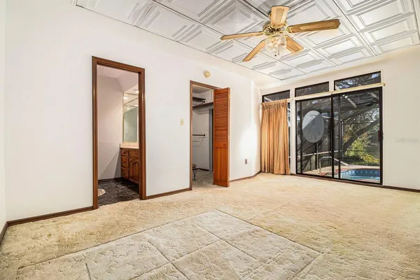 a view of a room with a flat screen tv