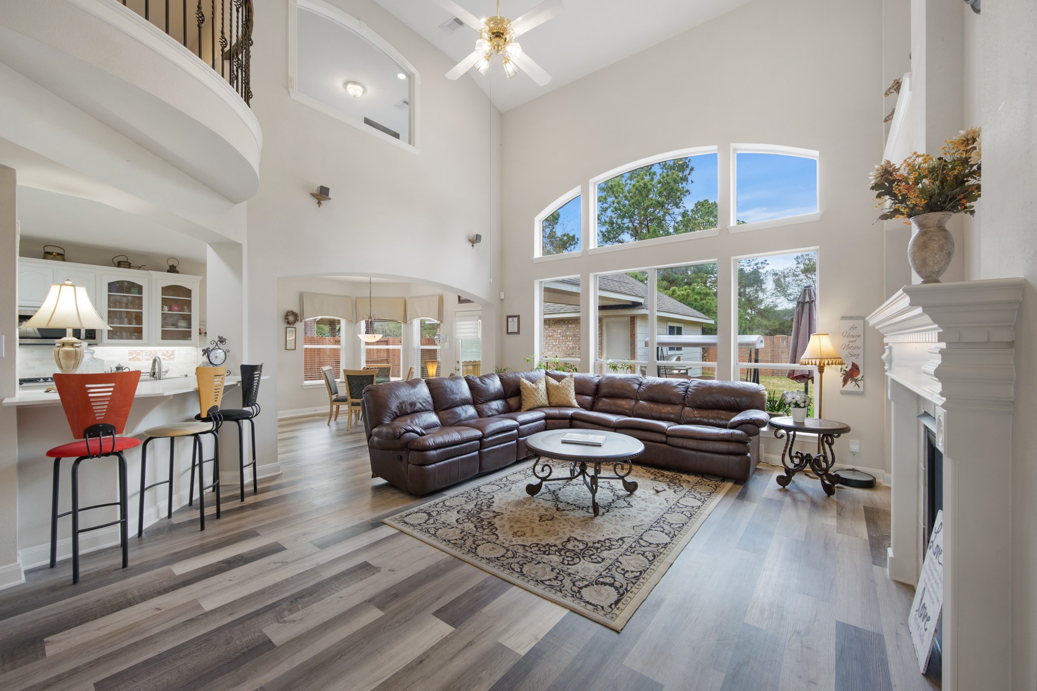 9510 Ashdown Forest Drive Spring, TX 77379 - Photo 22 of 50 a living room with furniture and a fireplace
