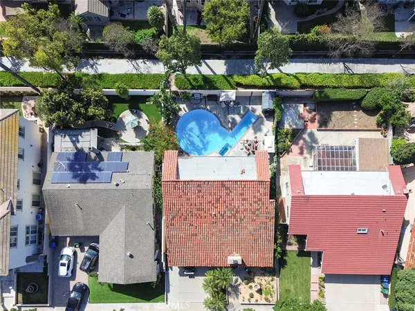 an aerial view of houses and outdoor space