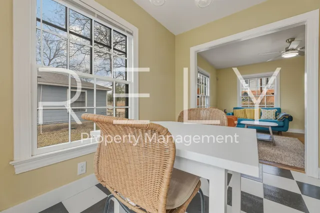 a view of a living room and a window