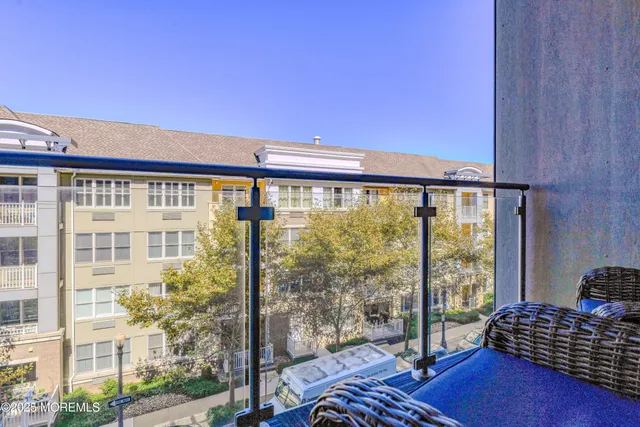 a balcony view with a ocean view