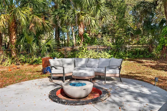 a view of a yard with a trees