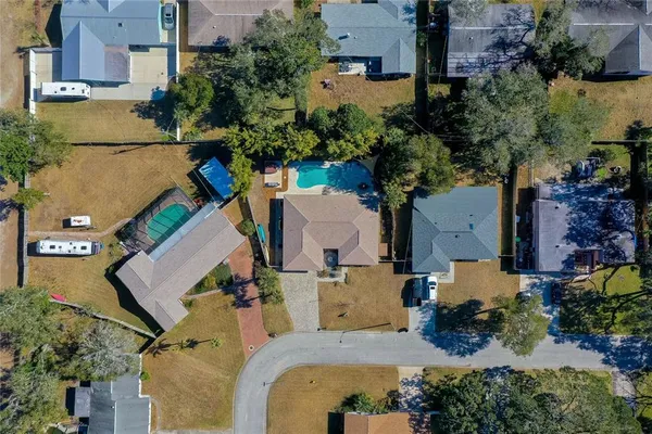 an aerial view of multiple house