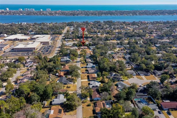 an aerial view of multiple house