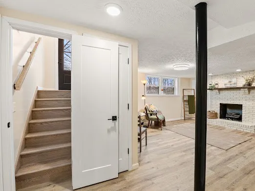 a living room with furniture