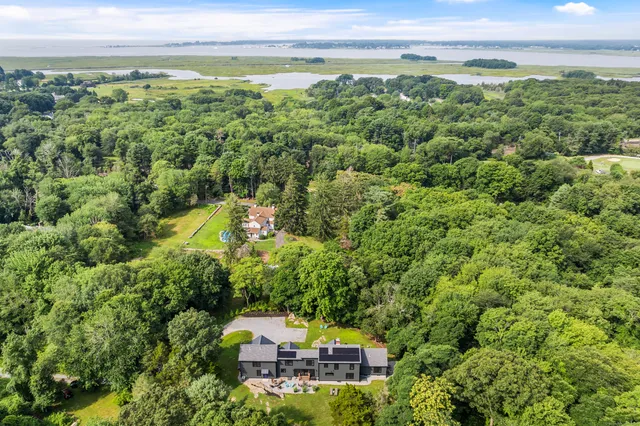 a view of a city with a building in the background