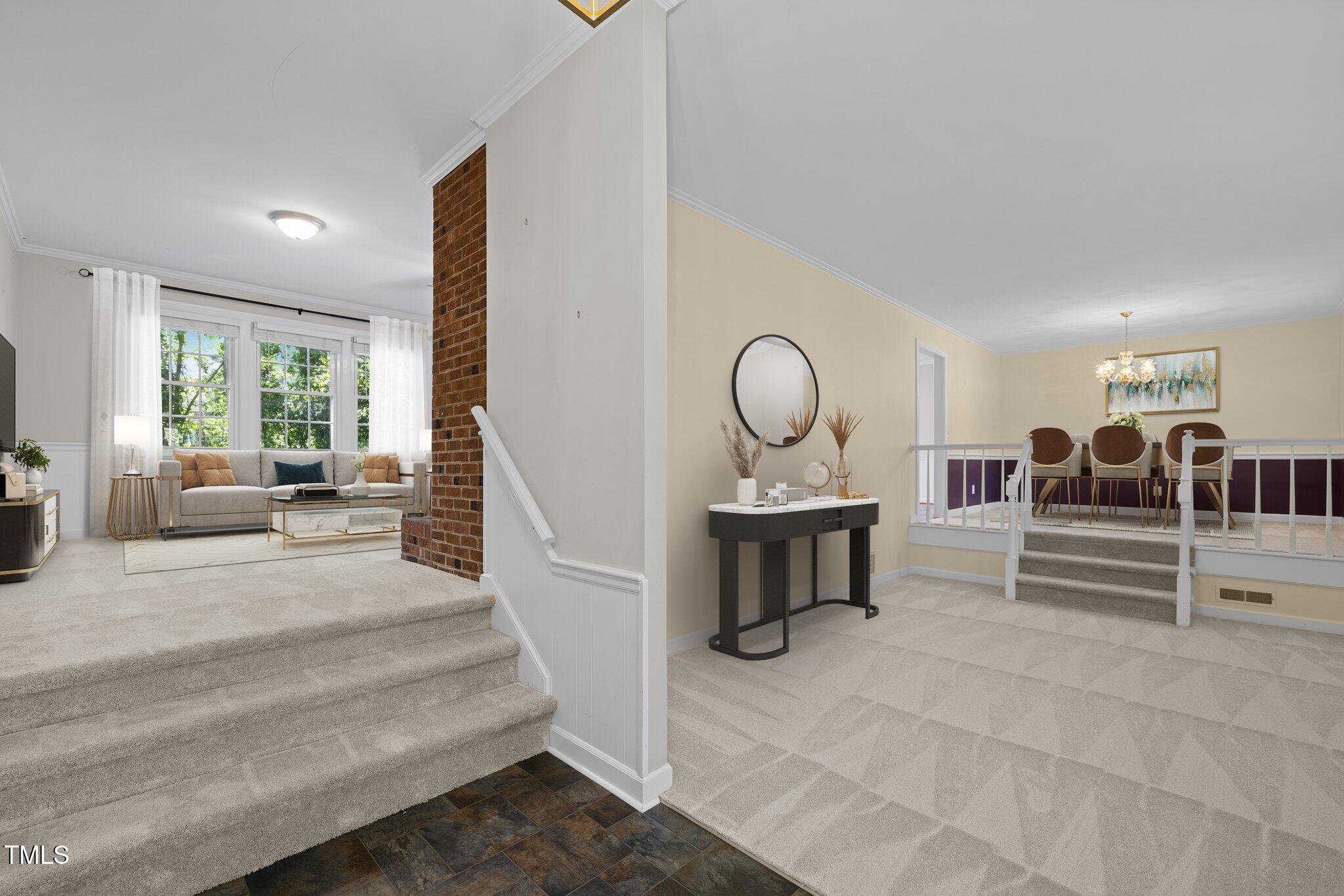 1304 Deboy Street Raleigh, NC 27606 - Photo 7 of 53 virtually staged family room, living room, and dining room