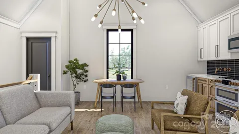 aerial view of residential houses with outdoor space