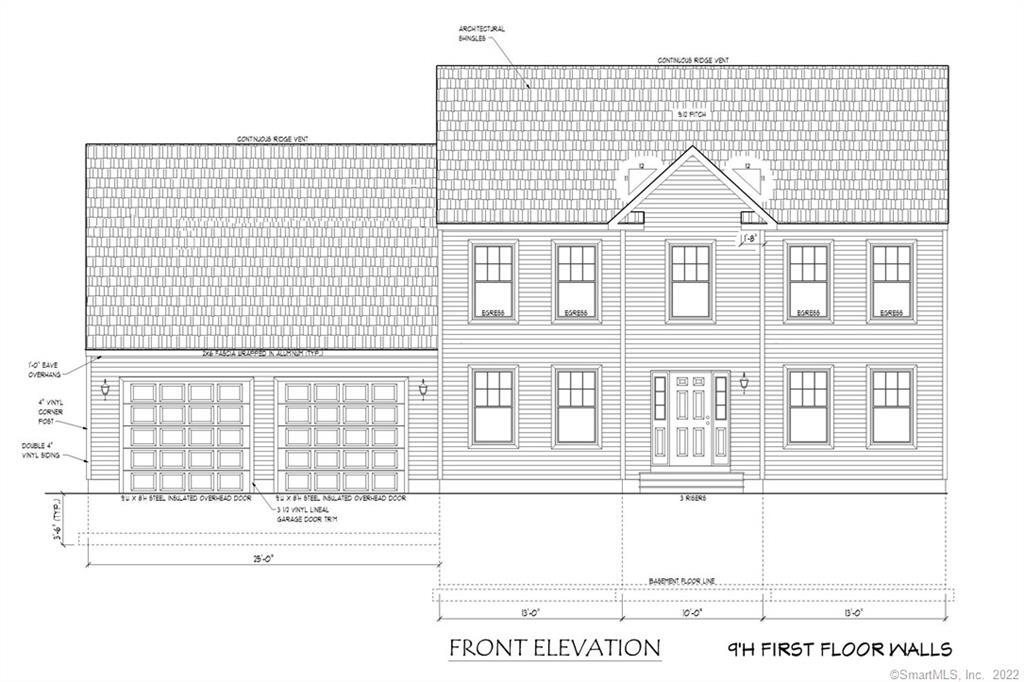 Elevation, may depict optional features