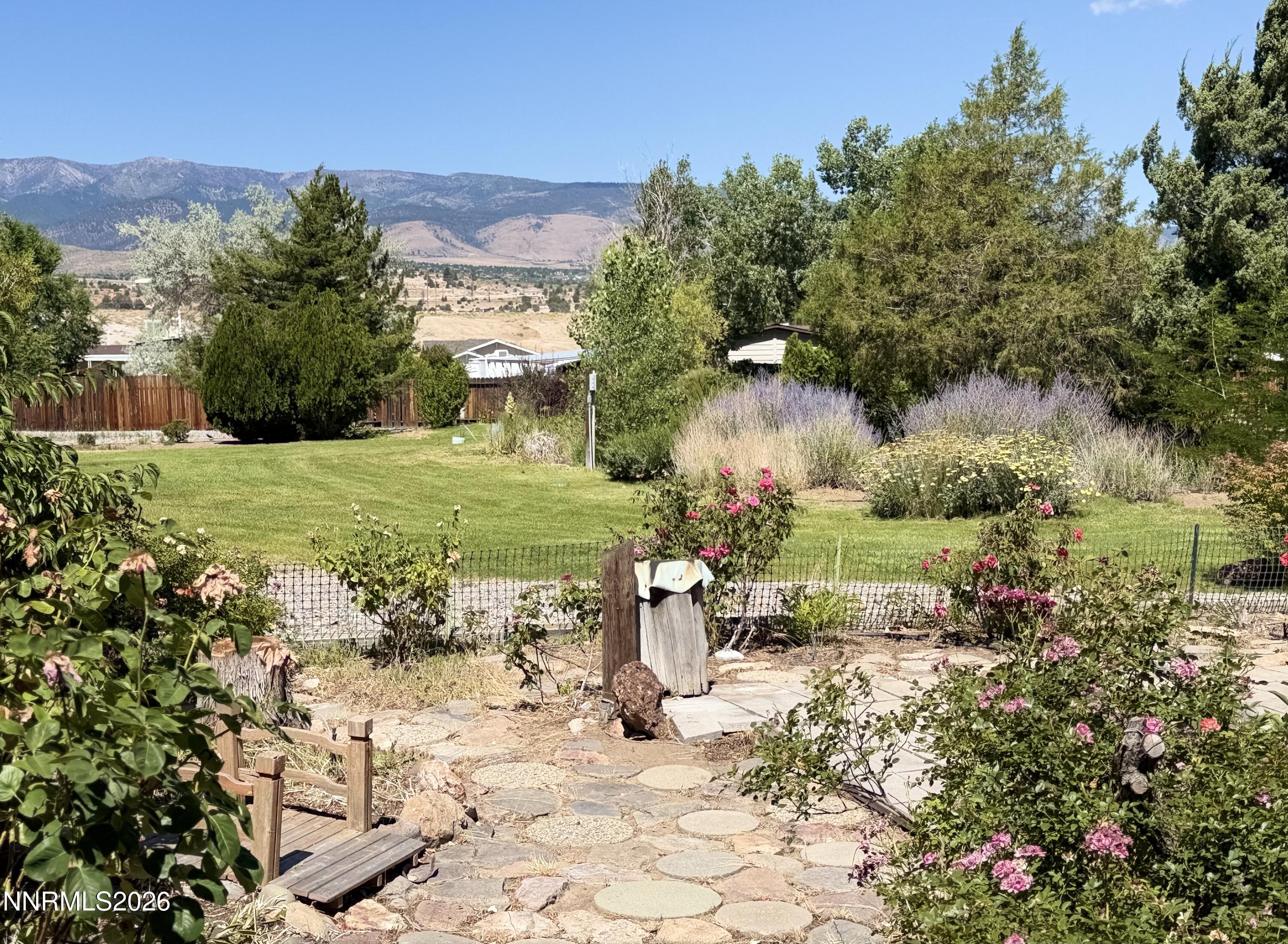 330 Taurus Circle Reno, NV 89521 - Photo 3 of 27 a view of a garden with a fountain