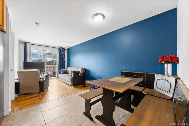 a view of a livingroom with furniture and a table