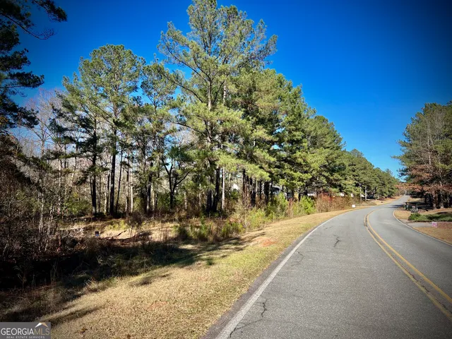 a view of a street with trees