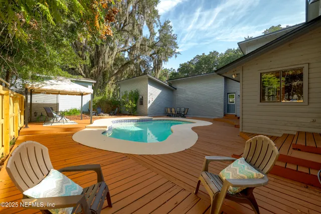a house view with a seating space