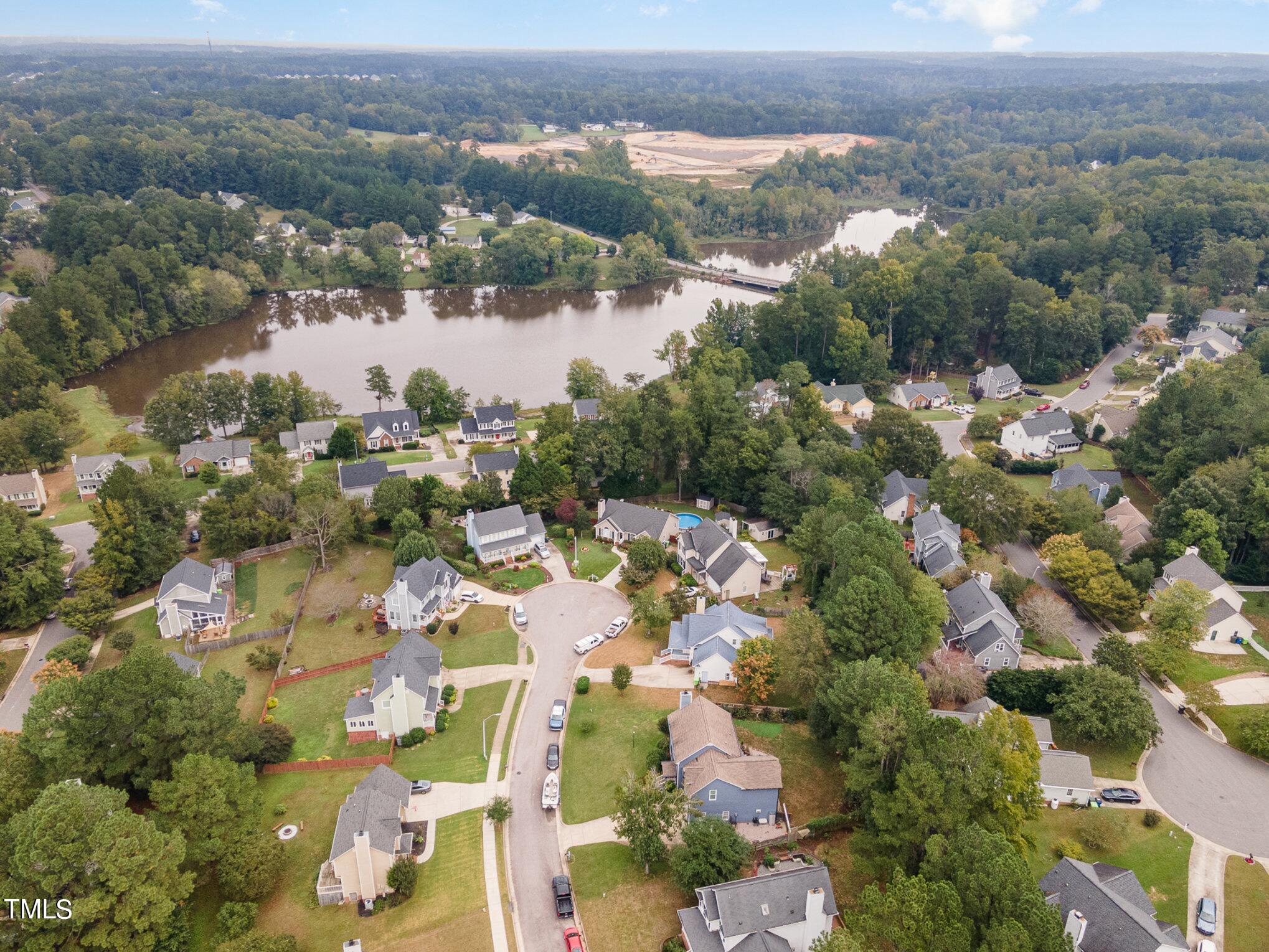3224 Terrel Mill Road Raleigh, NC 27616 - Photo 21 of 21 an aerial view of lake and residential houses with outdoor space