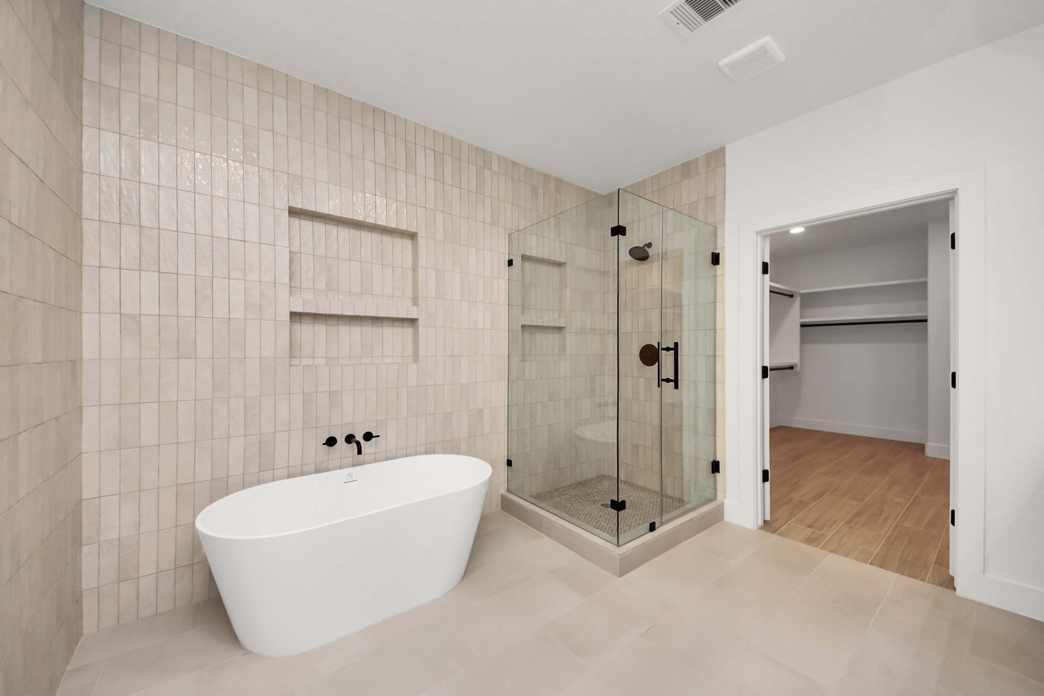 5811 County Road 675B Rosharon, TX 77583 - Photo 13 of 30 Freestanding Tub, floor to ceiling elegant tile wall