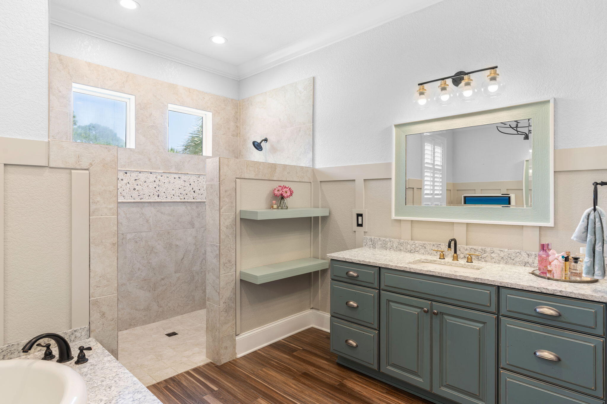 85 Garnet Place Destin, FL 32541 - Photo 23 of 50 a bathroom with a sink vanity granite and a mirror
