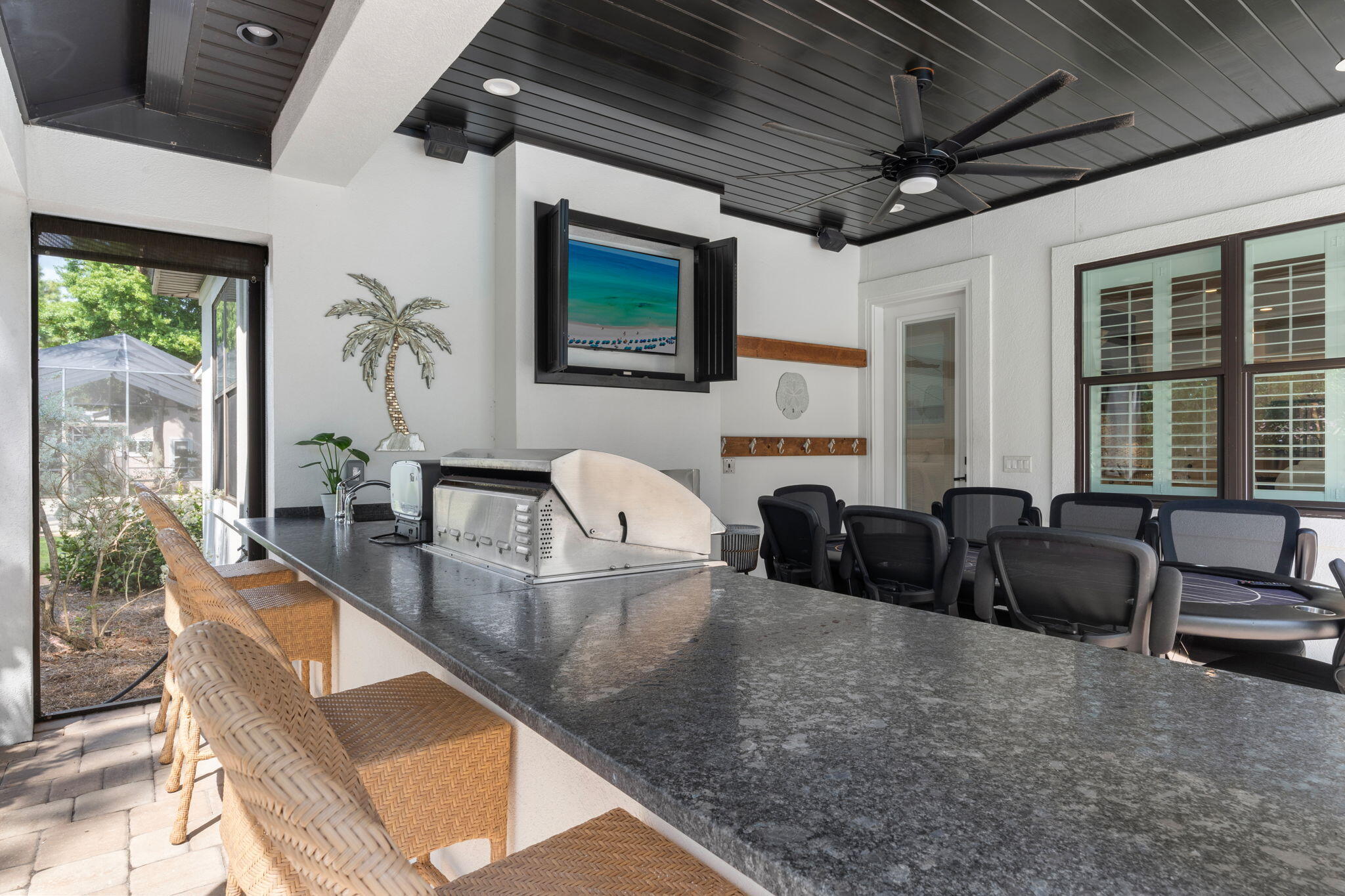 85 Garnet Place Destin, FL 32541 - Photo 35 of 50 a living room with fireplace furniture and a flat screen tv