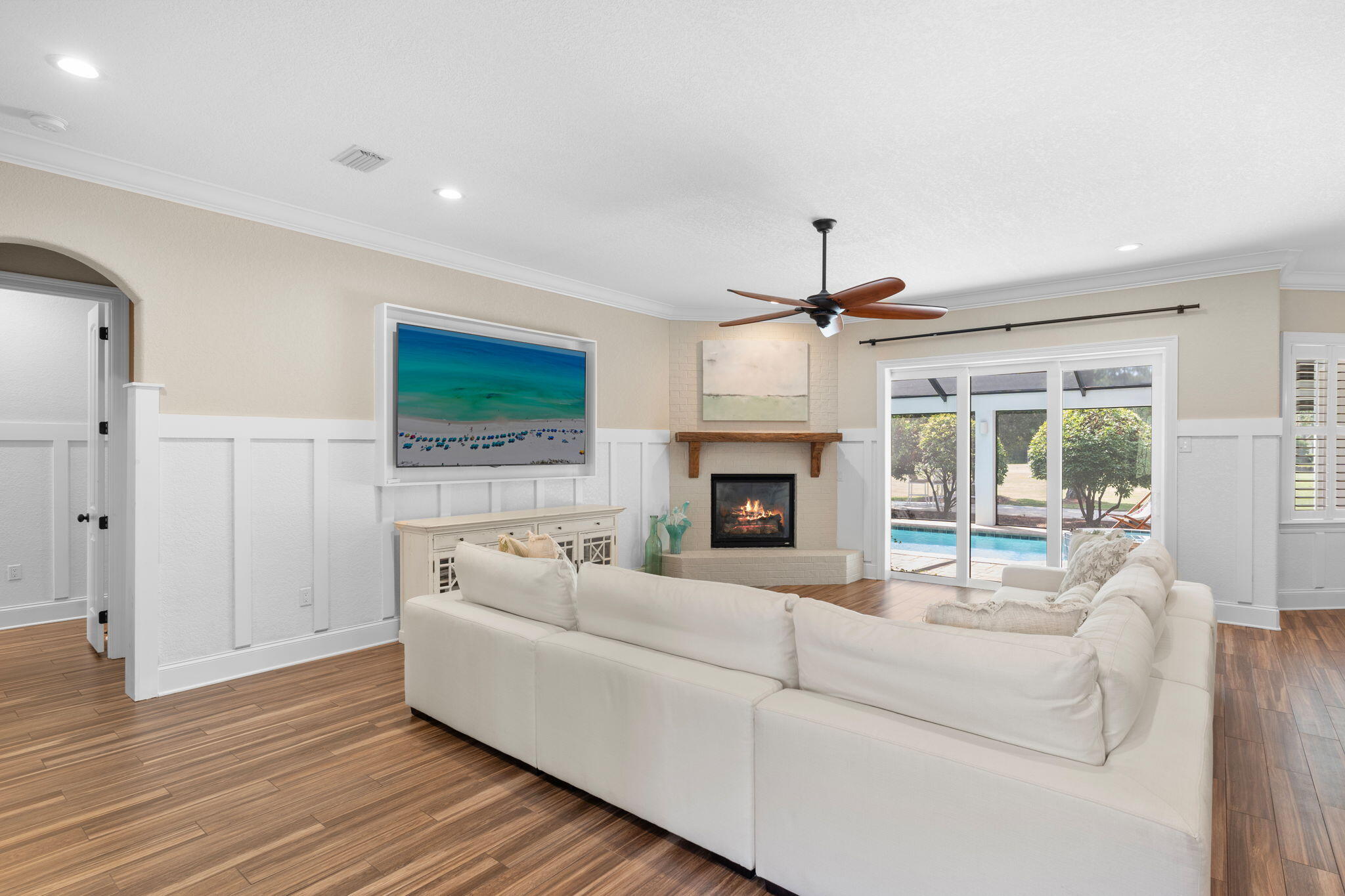 85 Garnet Place Destin, FL 32541 - Photo 7 of 50 a living room with furniture fireplace and flat screen tv