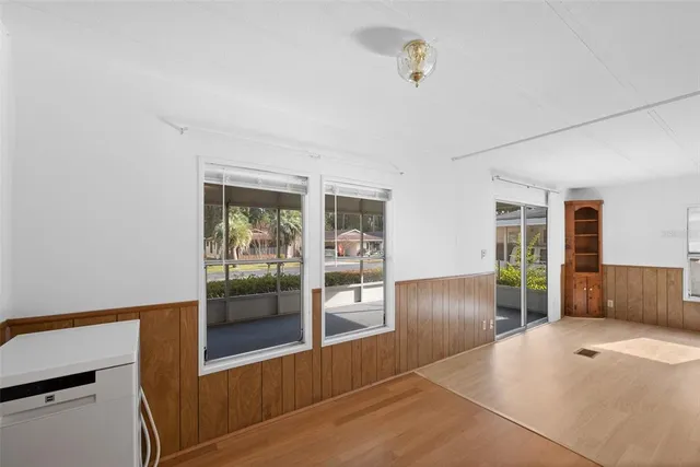 an empty room with windows