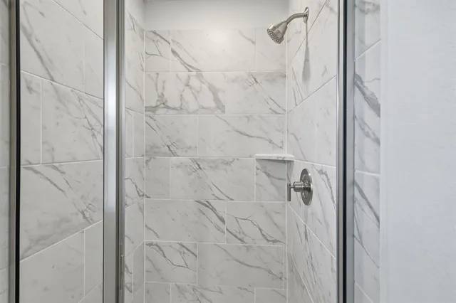 a bathroom with a shower