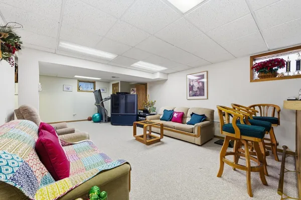 a living room with furniture and a couch