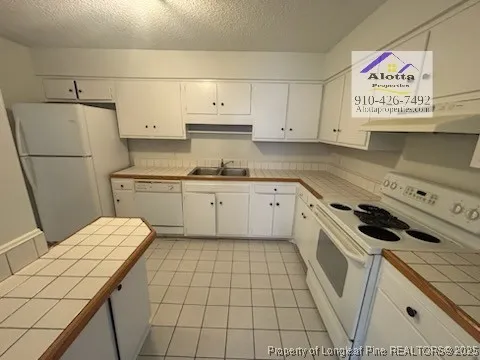 a kitchen with a sink a stove and cabinets